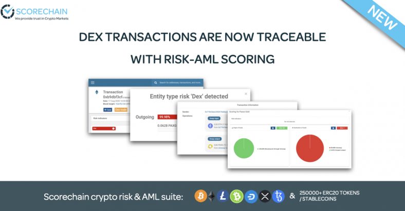 Scorechain is the first crypto AML provider to read through Decentralized Exchanges transactions to prevent money laundering and terrorism financing